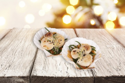 Coquilles met zeekraal