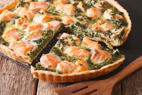 Quiche zalm-spinazie